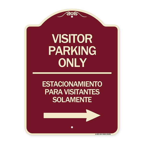 Bilingual Reserved Parking Visitor Parking Only Estacionamiento Para Visitantes, A-DES-BU-1824-24302
